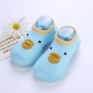 Mini Fashion™ - Slip Vaste Zool - Schoen Sokken Licht Blauw / 18/19 (6-12 maanden) | Educatief Speelgoed