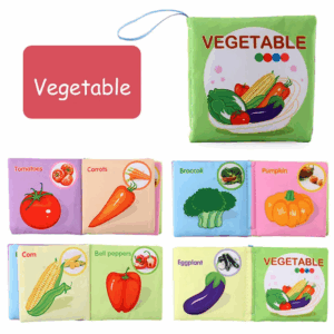 Soft Tail Book™ – Zachte Staartpret – Sensorisch Dieren Babyboekje Groenten | Educatief Speelgoed