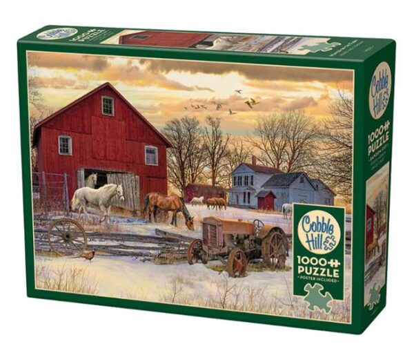 Winter on the Farm (1000) - Cobble Hill  Legpuzzel - Afbeelding 1