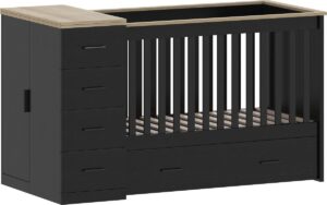 Combi- Ledikant Born Lucky Memphis Zwart/Oak