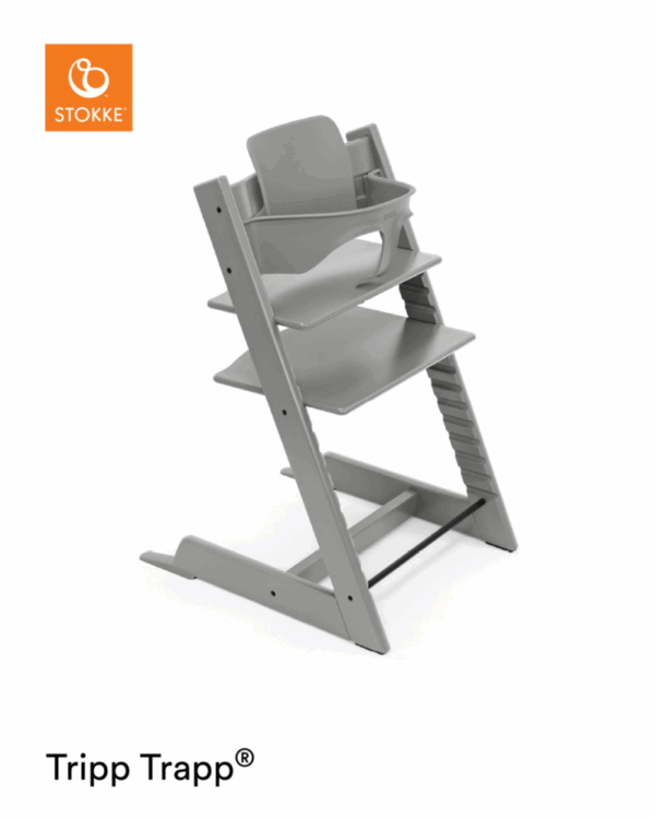Set | Kinderstoel Stokke® Tripp Trapp® Storm Grey + Babyset - Afbeelding 1