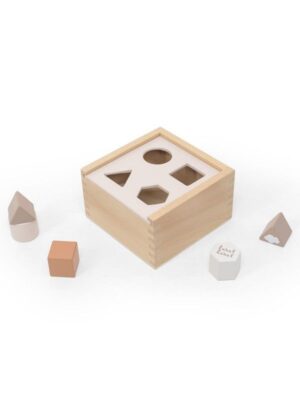 Houten Vormen Sorteerdoos Label Label Nougat