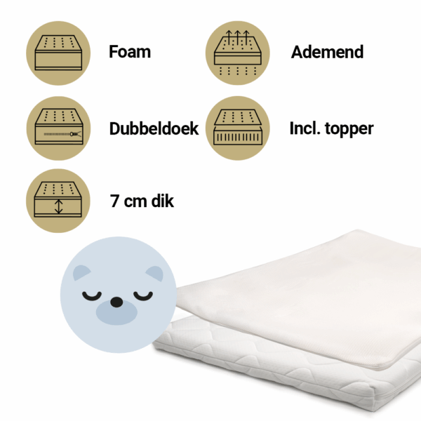 Matras Box + Topper ZZZOO 75x95 Airgosafe Beer - Afbeelding 1