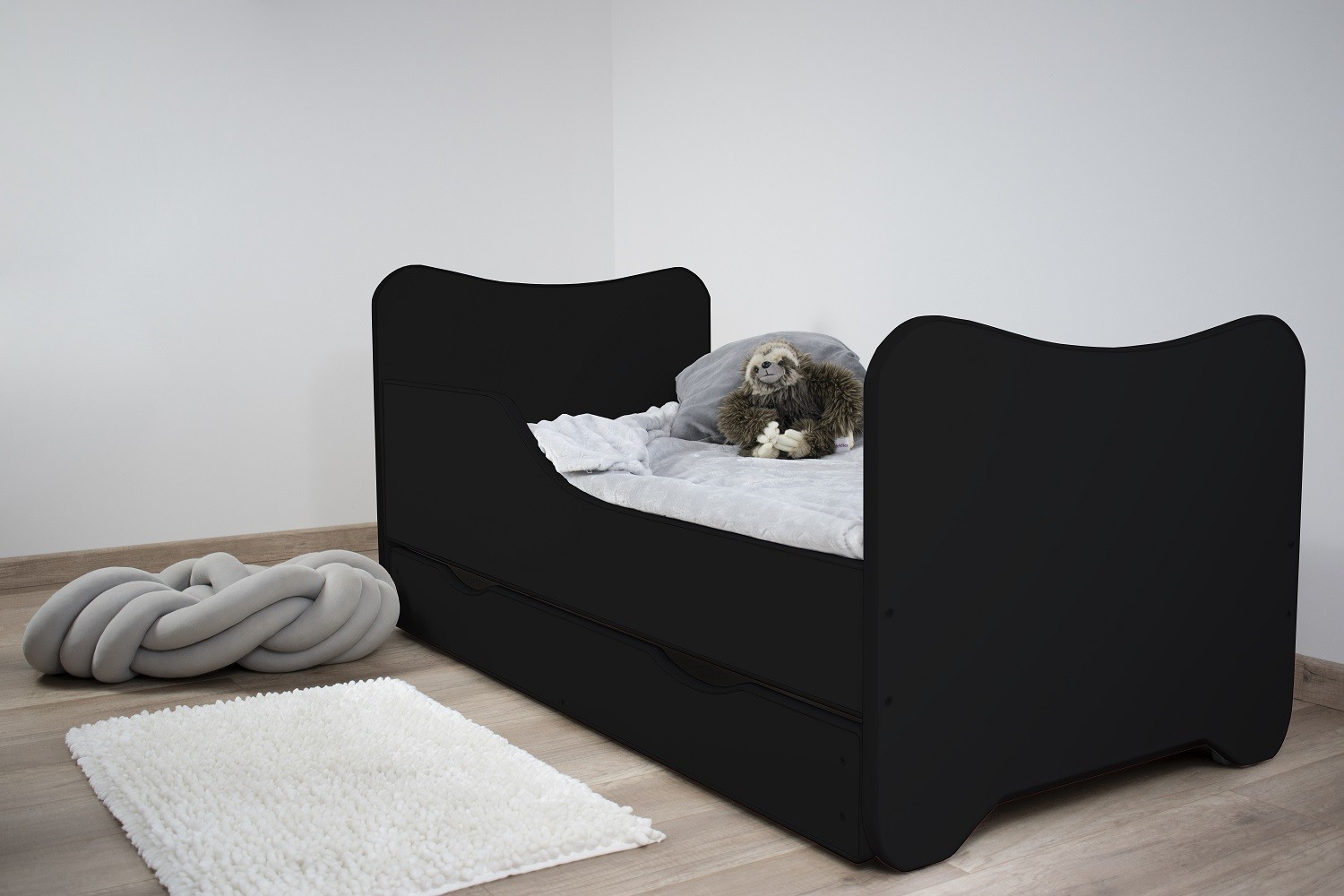 Kleuterbed Top Beds Happy 80x160 Black met Matras&Lattenbodem Kleuterbed Top Beds Happy 80x160 Black met Matras&Lattenbodem - Afbeelding 1
