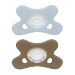 Fopspeen Difrax Siliconen 2st. 0-6 mnd Blauw/Grijs