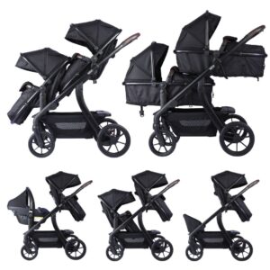 Kinderwagen Novi Baby® Pacific Premium Duo Solid Black