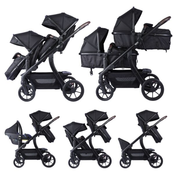 Kinderwagen Novi Baby® Pacific Premium Duo Solid Black - Afbeelding 1