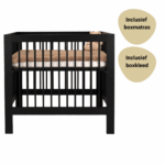 Set | Box Colorfull Home  Luna Pure Black Incl. Boxmatras en Boxkleed