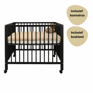 Set | Box Colorfull Home Lisa V2 Pure Black Incl. Boxmatras en Boxkleed
