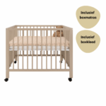 Set | Box met Wieltjes Colorfull Home Lisa V2 Pure Sand Incl. Boxmatras en Boxkleed