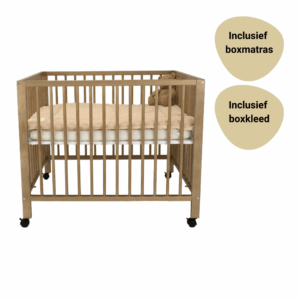 Set | Box met Wieltjes Colorfull Home Lisa V2 Pure Walnut Incl. Boxmatras en Boxkleed