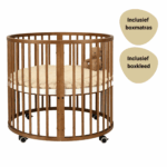 Set | Box Novi at Home® Mila Rond Walnut Incl. Boxmatras en Boxkleed