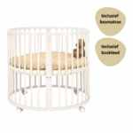 Set | Box Novi at Home® Mila Rond White Incl. Boxmatras en Boxkleed