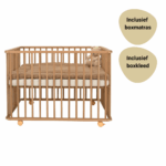 Set | Box Inklapbaar Colorfull Home Hugo Basic Beuken Natural Incl. Boxmatras en Boxkleed