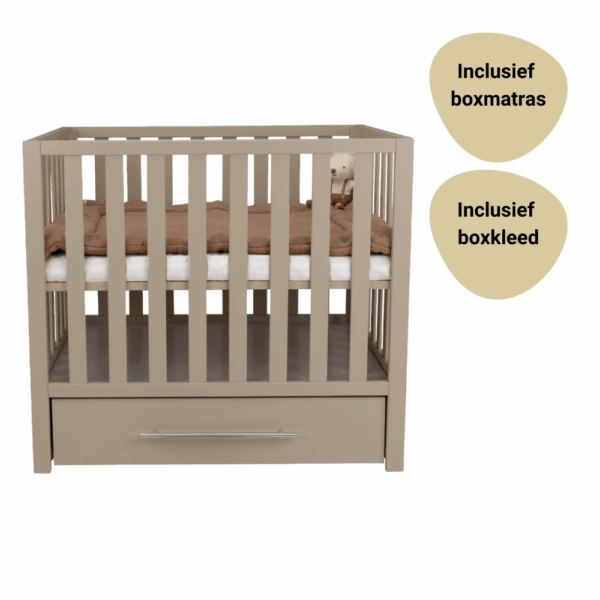 Set | Box Colorfull Home Patryk met Lade Sand Incl. Boxmatras en Boxkleed - Afbeelding 1