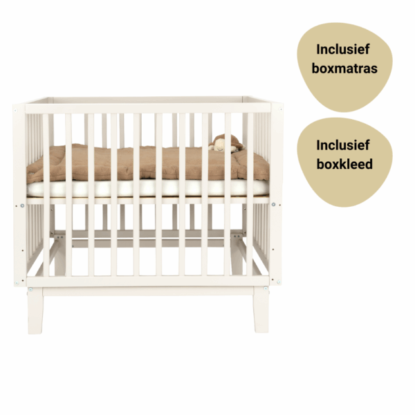 Set | Box Novi at Home® Olivia White Incl. Boxmatras en Boxkleed - Afbeelding 1