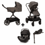 Set | Kinderwagen Demi Next Granite Incl. Autostoel Nuna Arra Flex V2 Caviar + Base Curv 360