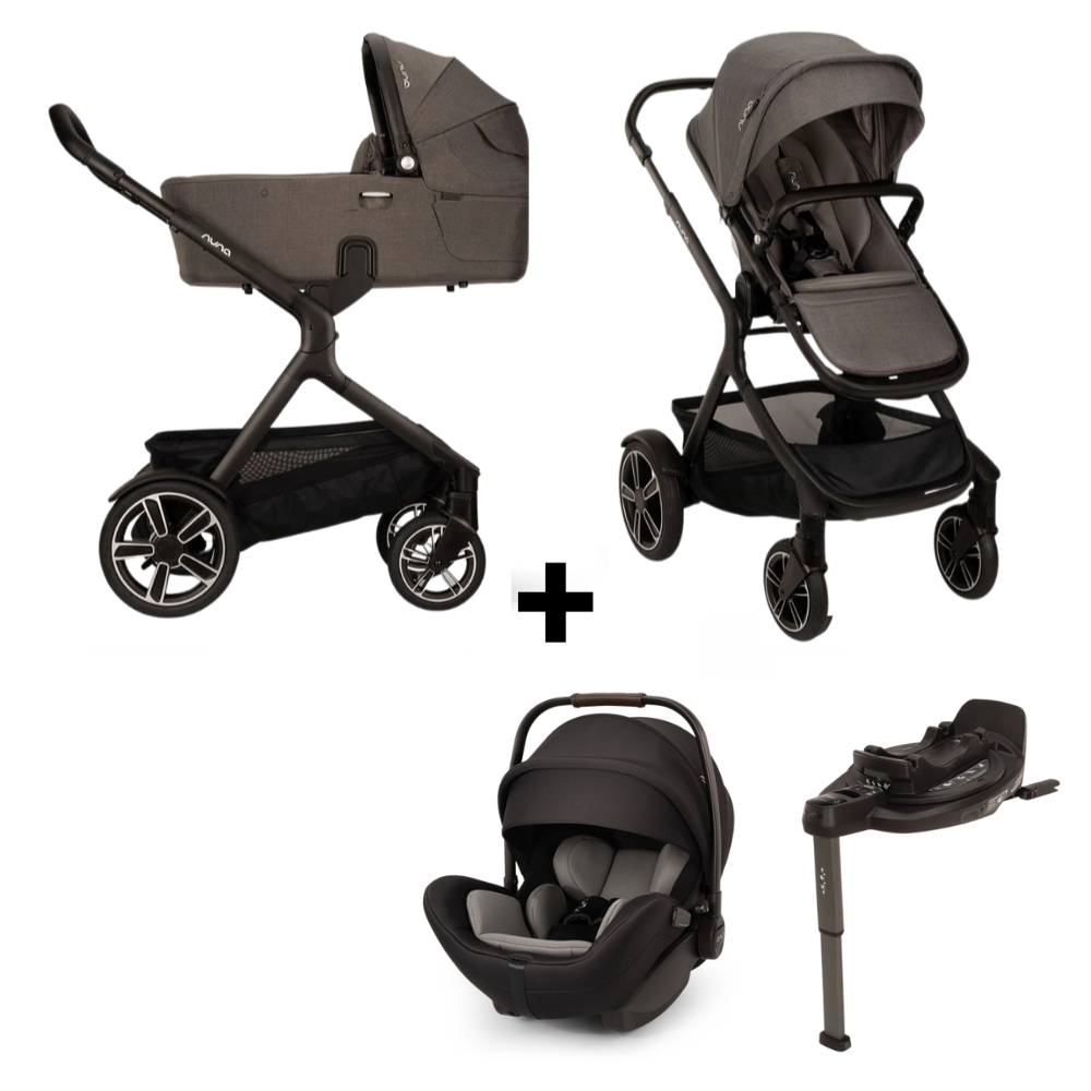 Set | Kinderwagen Demi Next Granite Incl. Autostoel Nuna Arra Flex V2 Caviar + Base Curv 360 - Afbeelding 1