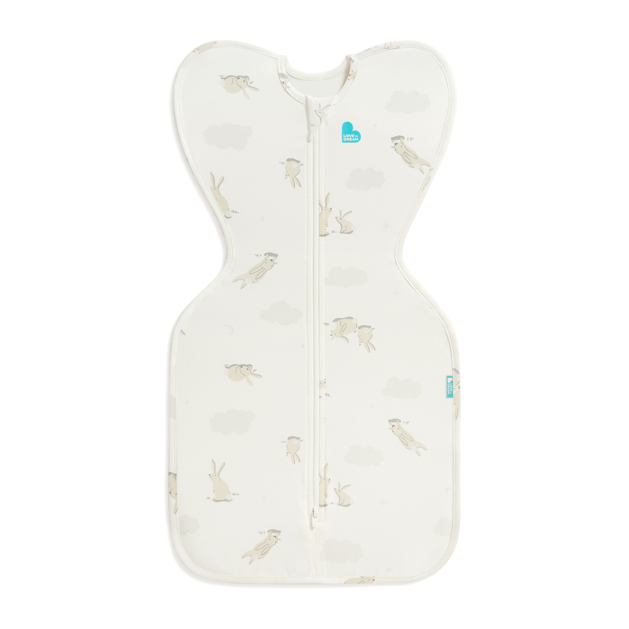 Inbakerslaapzak Love To Dream Fase 1 Swaddle Up 0-3mnd. Cloud Bunnies Inbakerslaapzak Love To Dream Fase 1 Swaddle Up 0-3mnd. Cloud Bunnies - Afbeelding 1