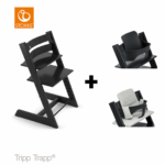SET | Kinderstoel Stokke® Tripp Trapp® Black met Babyset&Stoelverkleiner