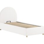 Kinderbed Moon Met Opbergruimte 90x200 Bouclé Wit