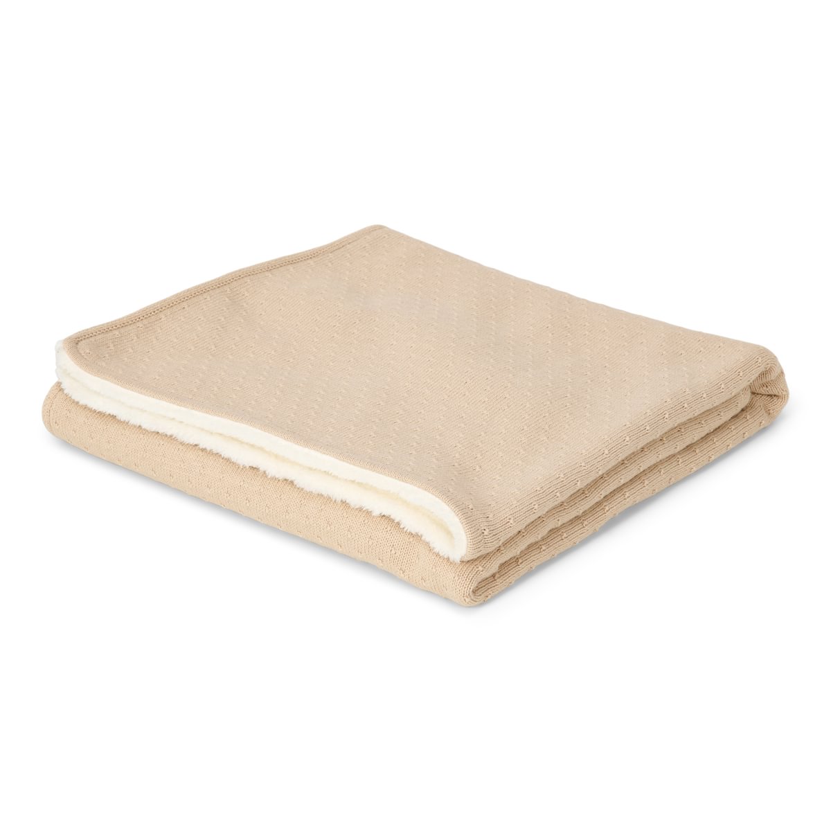 Deken Wieg Little Dutch Pure Beige Gebreid Fleece Deken Wieg Little Dutch Pure Beige Gebreid Fleece - Afbeelding 1