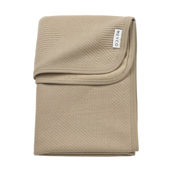 Deken Ledikant Meyco Jaquard Pure Flannel Taupe Deken Ledikant Meyco Jaquard Pure Flannel Taupe - Afbeelding 1