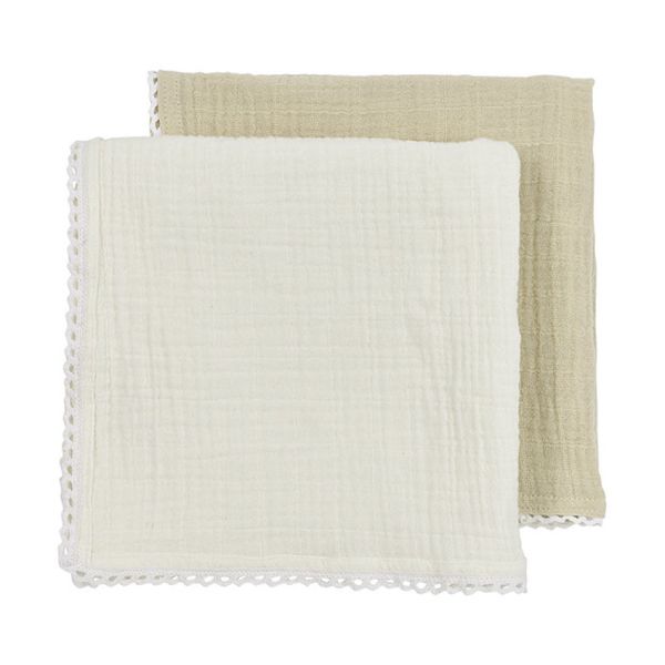 Luier Meyco Pre Washed Kant Natural/Soft Sand 2-pack - Afbeelding 1