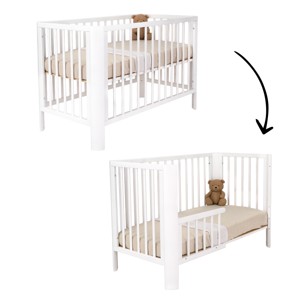 Ledikant Novi at Home® Philou (Ronde Hoek) 60x120 Met Uitvalrek White - Afbeelding 1