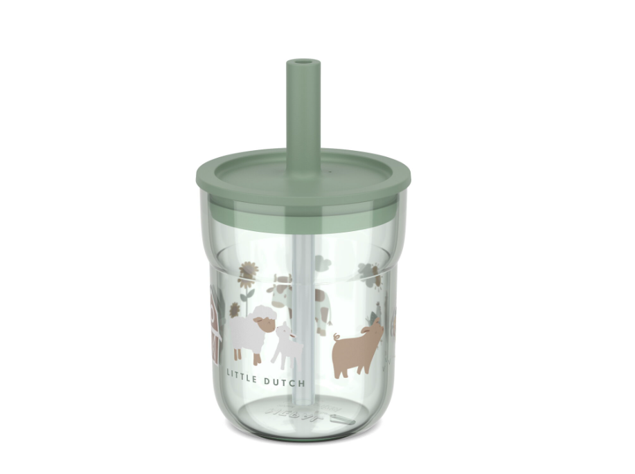 Beker Mepal x Little Dutch Met Rietje 250ml Mio Little Farm Beker Mepal x Little Dutch Met Rietje 250ml Mio Little Farm - Afbeelding 1