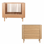 Babykamer Quax Yume Natural Ash (Ledikant + Commode met Laden)