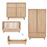 Babykamer Quax Kyo Honey Ash 70x140 met 2-deurs kast