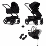 Kinderwagen Joolz Geo³ Space Black + Autostoel Joy Pro Glide 360° All Black&Base&Adapterset