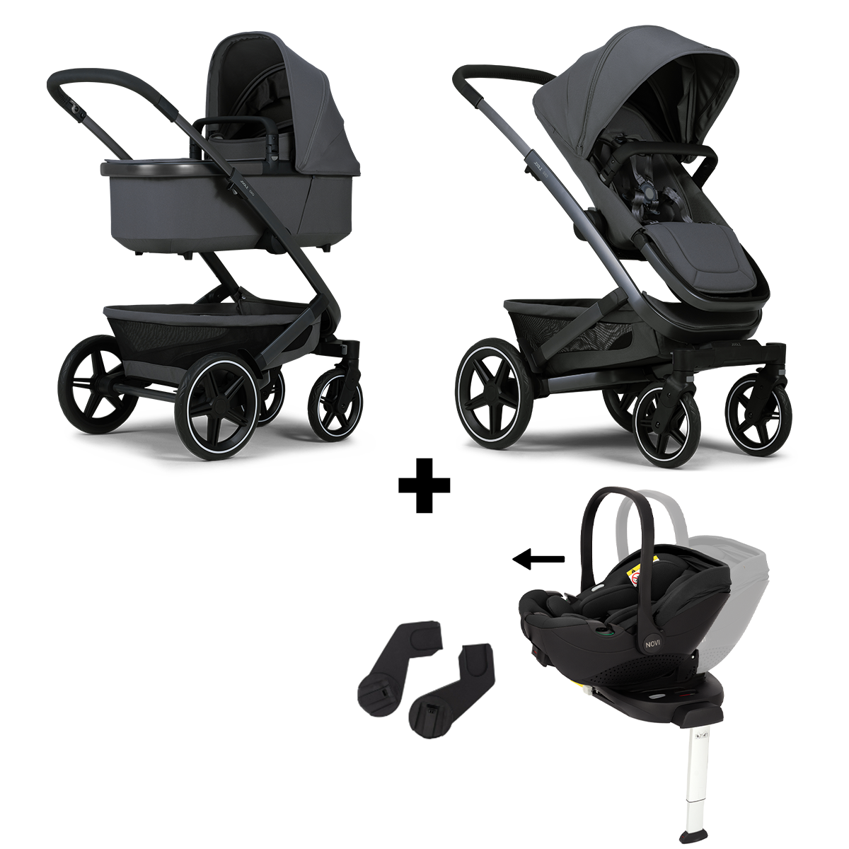 Kinderwagen Joolz Geo³ Stone Grey + Autostoel Joy Pro Glide 360°&Base&Adapterset Kinderwagen Joolz Geo³ Stone Grey + Autostoel Joy Pro Glide 360°&Base&Adapterset - Afbeelding 1