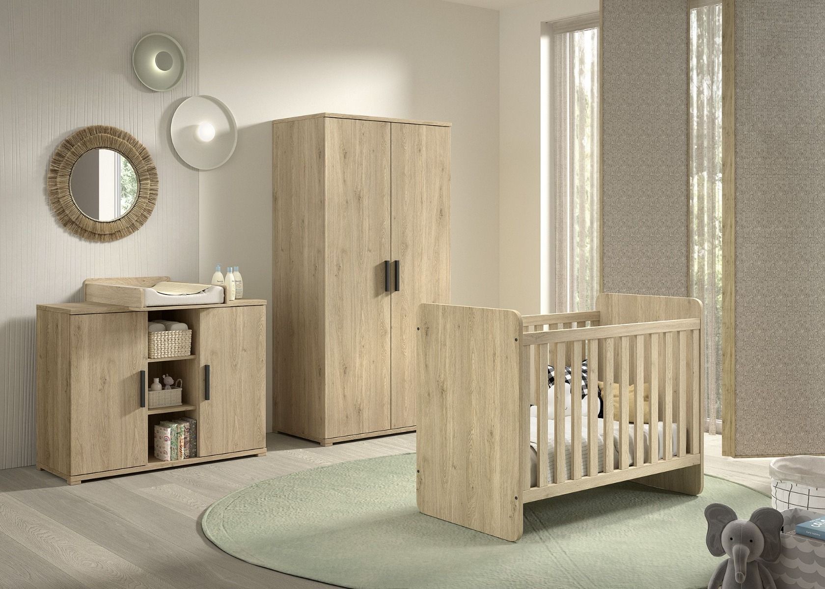 Babykamer Sam Eik 2-deurs Babykamer Sam Eik 2-deurs - Afbeelding 1