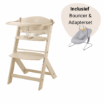 Kinderstoel Kinderkraft Enock 3-in-1 Beige met Bouncer&Adapterset