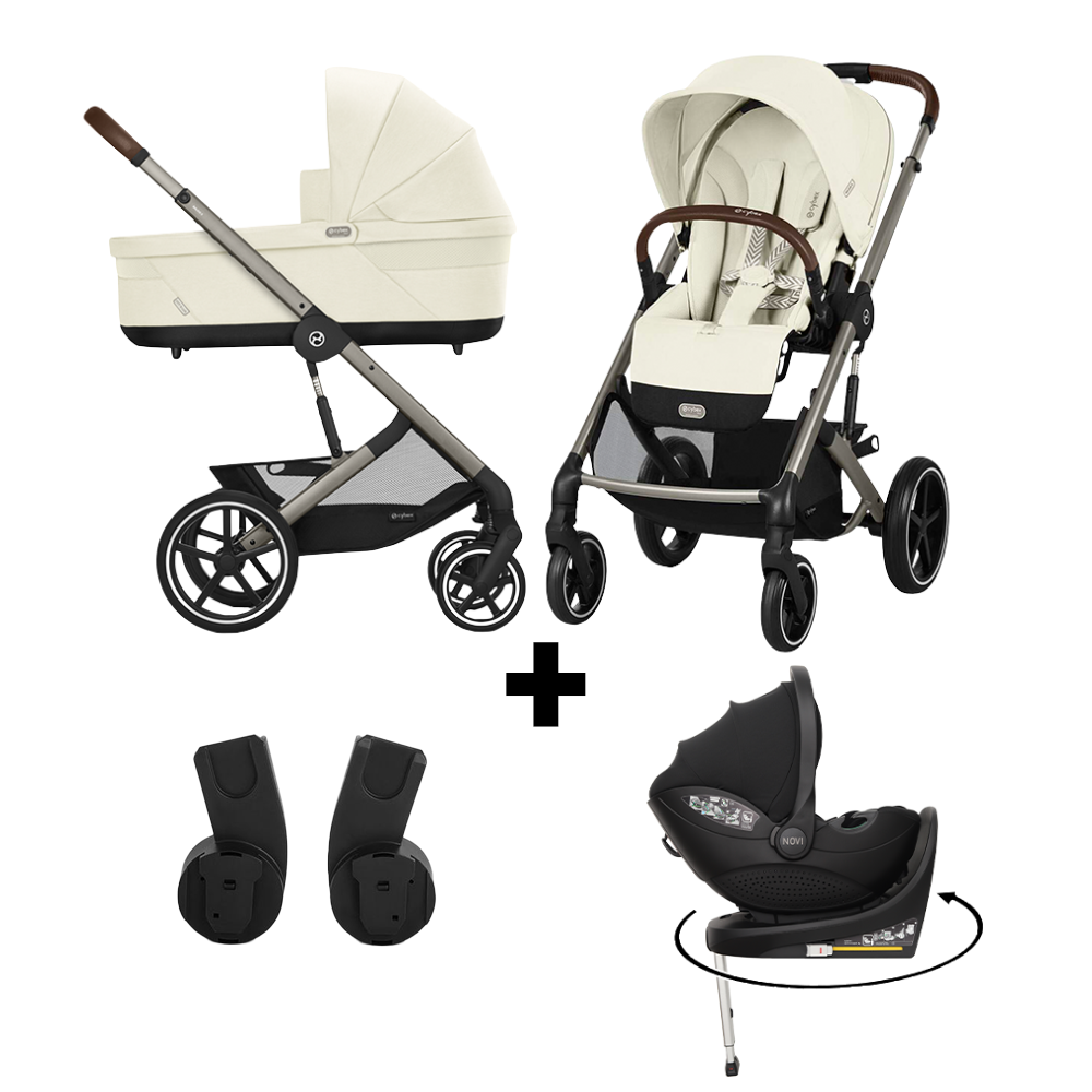 Kinderwagen Cybex Balios S Lux Seashell Beige/Light Beige + Autostoel Joy Glide 360° All Black&Base Kinderwagen Cybex Balios S Lux Seashell Beige/Light Beige + Autostoel Joy Glide 360° All Black&Base - Afbeelding 1