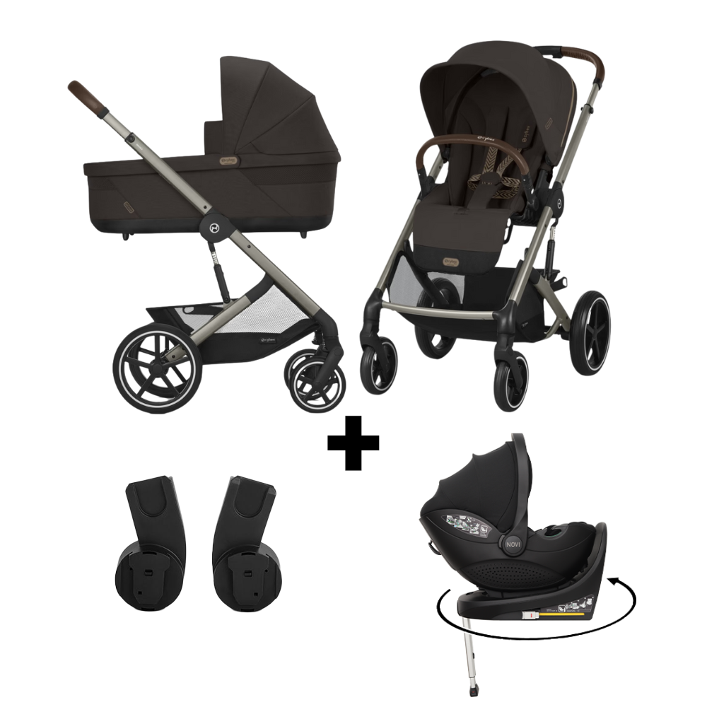 Kinderwagen Cybex Balios S Lux Chocolate Brown/Brown + Autostoel Joy Glide 360° All Black&Base Kinderwagen Cybex Balios S Lux Chocolate Brown/Brown + Autostoel Joy Glide 360° All Black&Base - Afbeelding 1