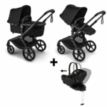 Kinderwagen Bugaboo Fox5 Renew Compleet Black/Heritage Black met Autostoel Joy Glide 360°&Base