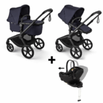 Kinderwagen Bugaboo Fox5 Renew Compleet Black/Deep Indigo met Autostoel Joy Glide 360°&Base