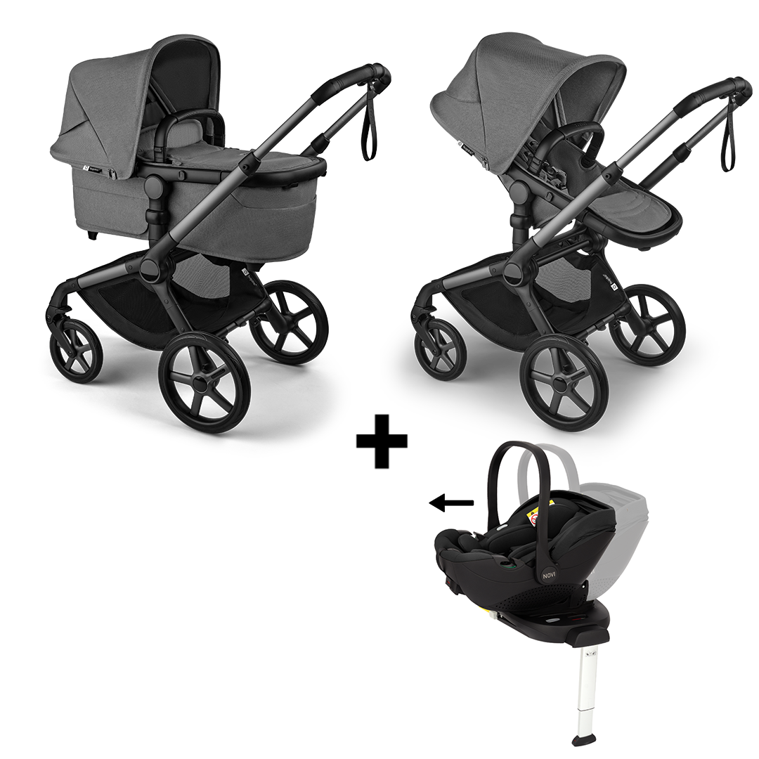 Kinderwagen Bugaboo Fox5 Renew Compleet Black/Moon Grey met Autostoel Joy Glide 360°&Base Kinderwagen Bugaboo Fox5 Renew Compleet Black/Moon Grey met Autostoel Joy Glide 360°&Base - Afbeelding 1