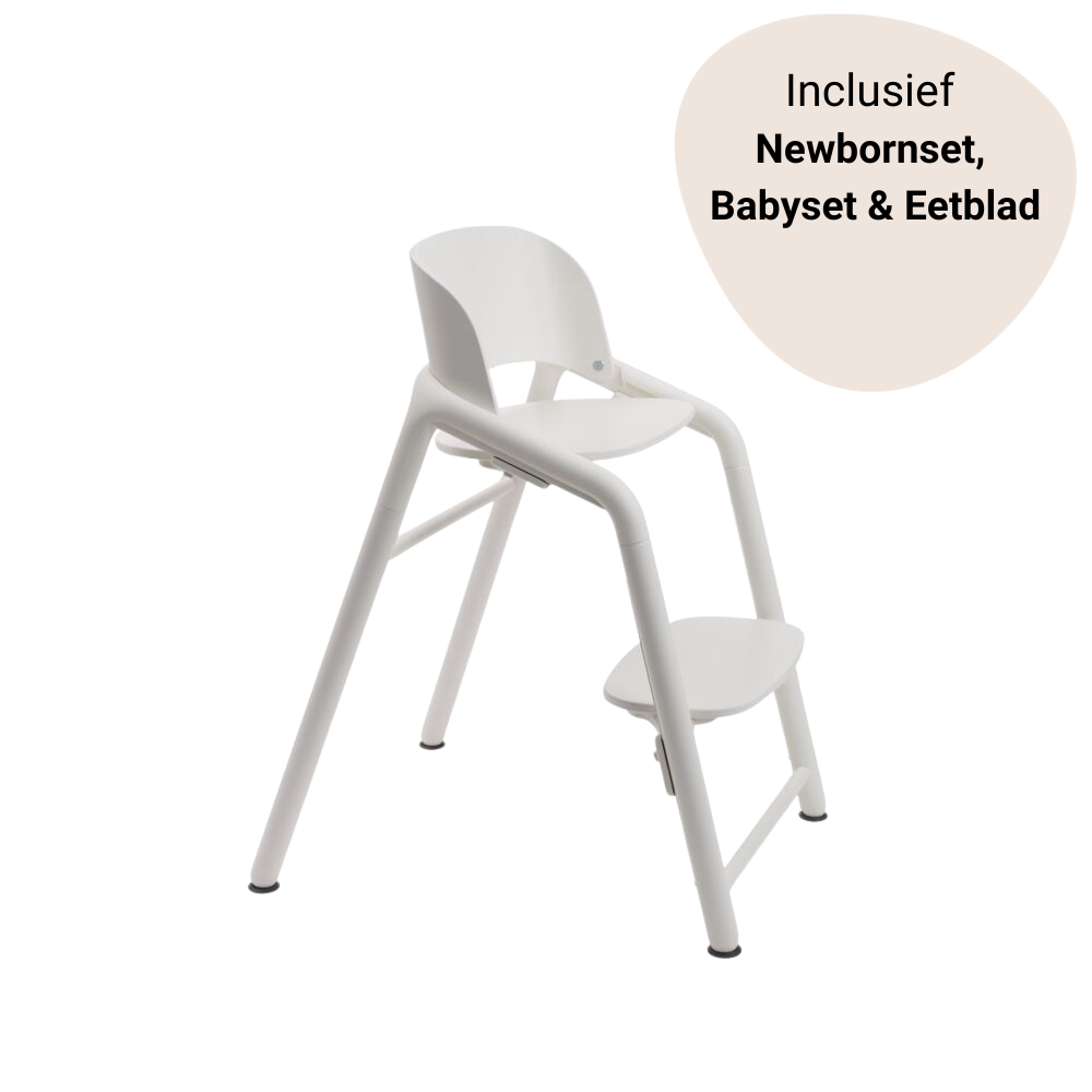 Set | Kinderstoel Bugaboo Giraffe White + Babyset + Newbornset + Eetblad
