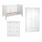 Babykamer Finori Landwood Wit 3-deurs met Commode 3-lades