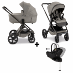 Kinderwagen Novi Baby Luna Premium Solid Hazel met Autostoel Joy Pro Glide 360º&Base