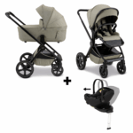 Kinderwagen Novi Baby Luna Premium Timeless Taupe met Autostoel Joy Pro Glide 360º I-Size&Base