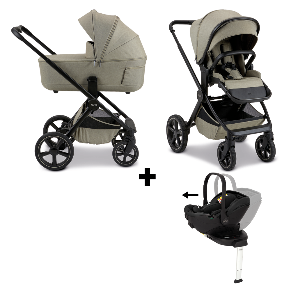 Kinderwagen Novi Baby Luna Premium Timeless Taupe met Autostoel Joy Pro Glide 360º I-Size&Base Kinderwagen Novi Baby Luna Premium Timeless Taupe met Autostoel Joy Pro Glide 360º I-Size&Base - Afbeelding 1