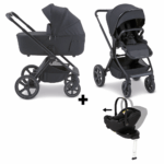 Kinderwagen Novi Baby Luna Premium Brilliant Black met Joy Pro Glide 360º Autostoel&Base