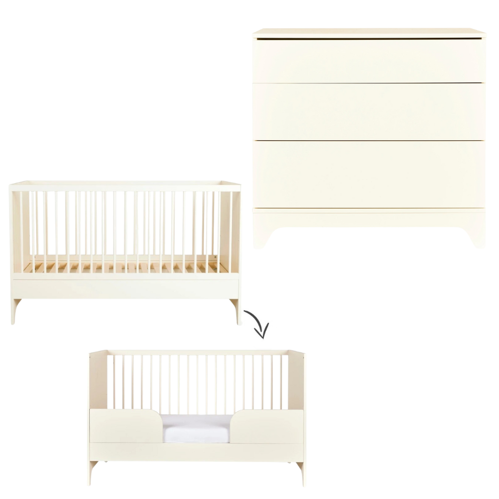 Babykamer Quax Tsughi Butter 70x140 (Meegroeiledikant + Commode) Babykamer Quax Tsughi Butter 70x140 (Meegroeiledikant + Commode) - Afbeelding 1