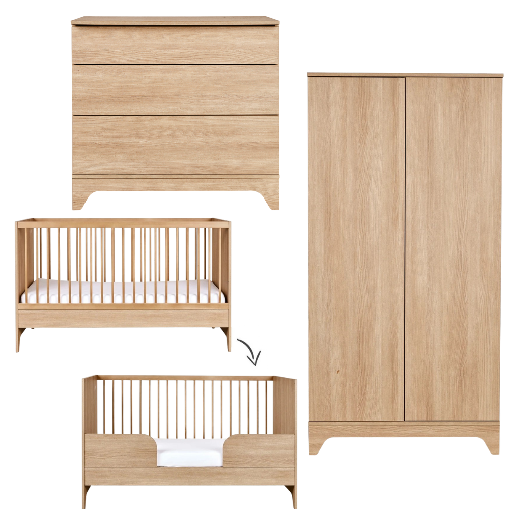 Babykamer Quax Tsughi Honey Ash 70x140 met 2-deurs kast Babykamer Quax Tsughi Honey Ash 70x140 met 2-deurs kast - Afbeelding 1