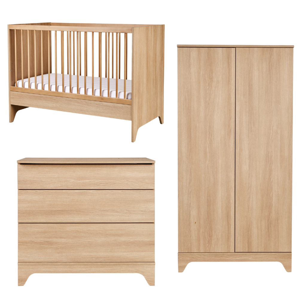 Babykamer Quax Tsughi Honey Ash 60x120 met 2-deurs kast Babykamer Quax Tsughi Honey Ash 60x120 met 2-deurs kast - Afbeelding 1